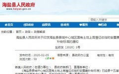 海盐县国有土地上房屋征收临时安置费补助标准是多少？