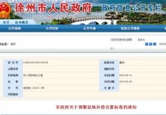 2019年徐州市征地补偿安置标准：三类地区旱地2800元/亩！